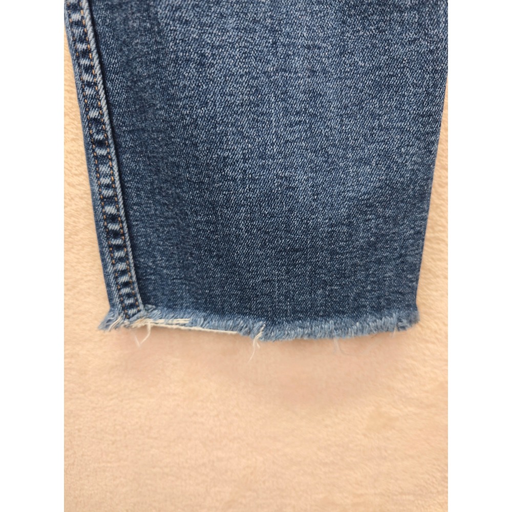 Gap Denim Cigarette High Rise Jeans Womens 27 4R Medium Wash Raw Hem Blue Boho - Picture 4 of 9